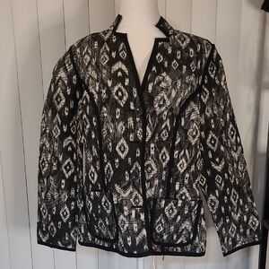 Chico's Black and White Patterned Women's Jacket